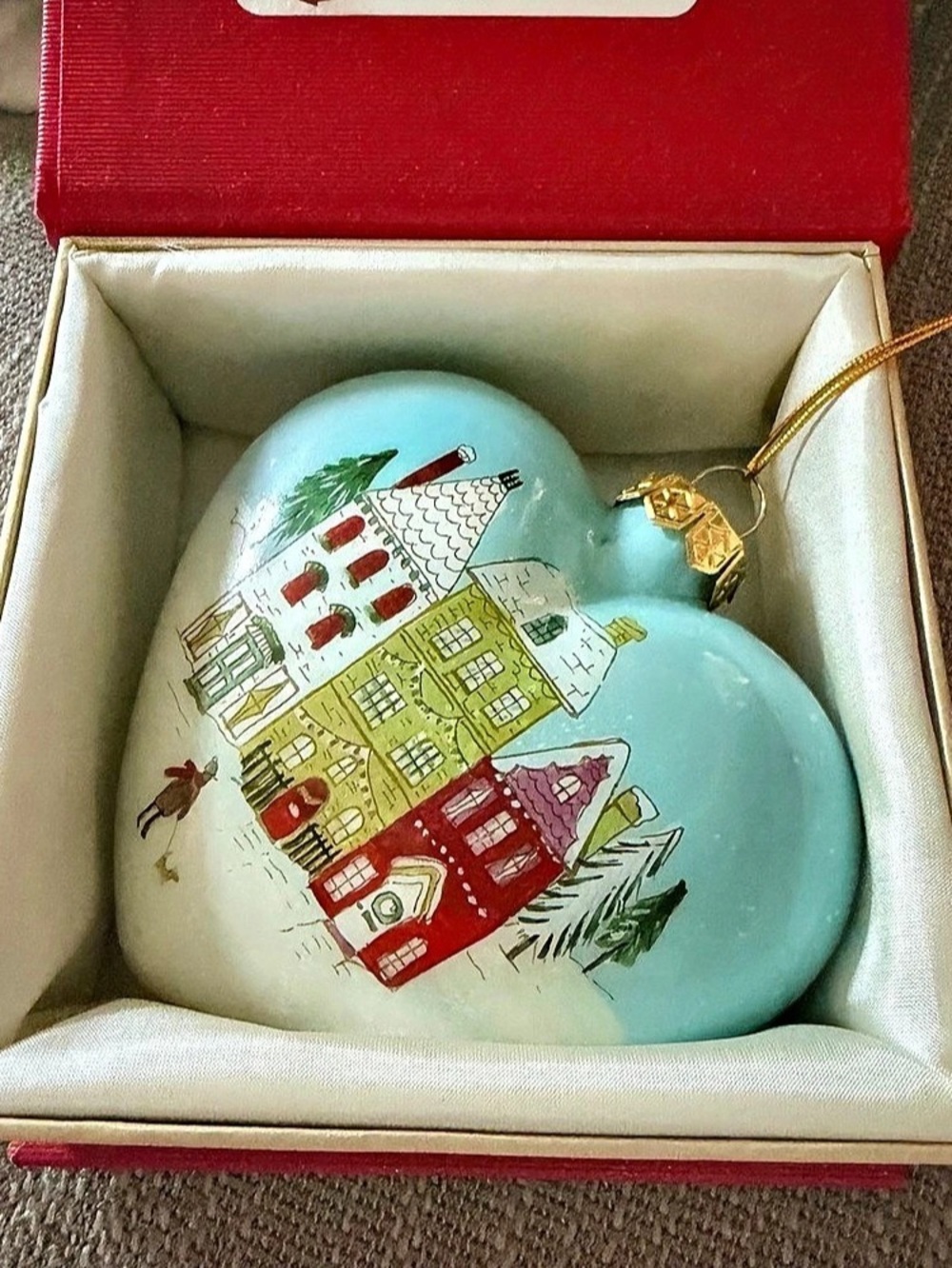 Pier 1 Li Bien Heart Holiday Ornament Blue & Red